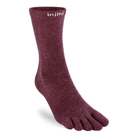 Injinji Liner Crew Merino Wool - garnet