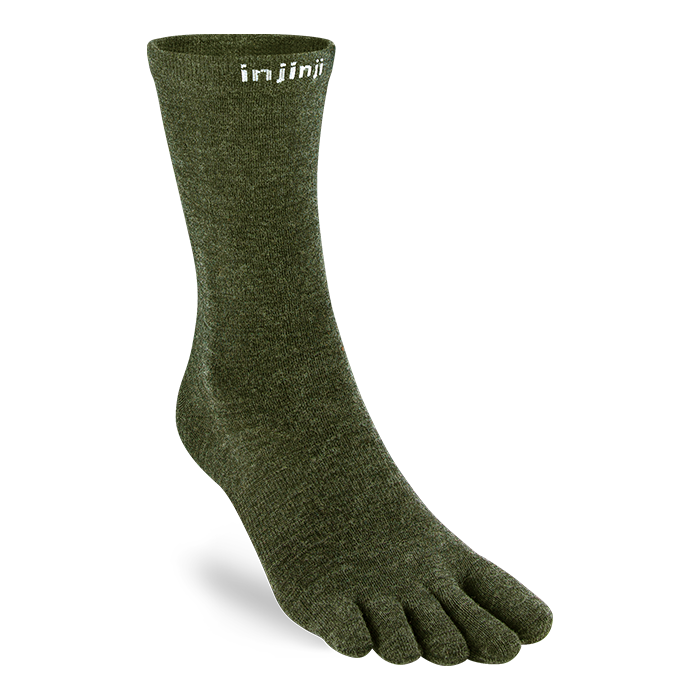 Injinji Liner Crew Merino Wool - forest