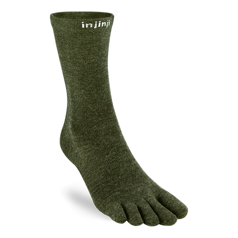 Injinji Liner Crew Merino Wool - forest