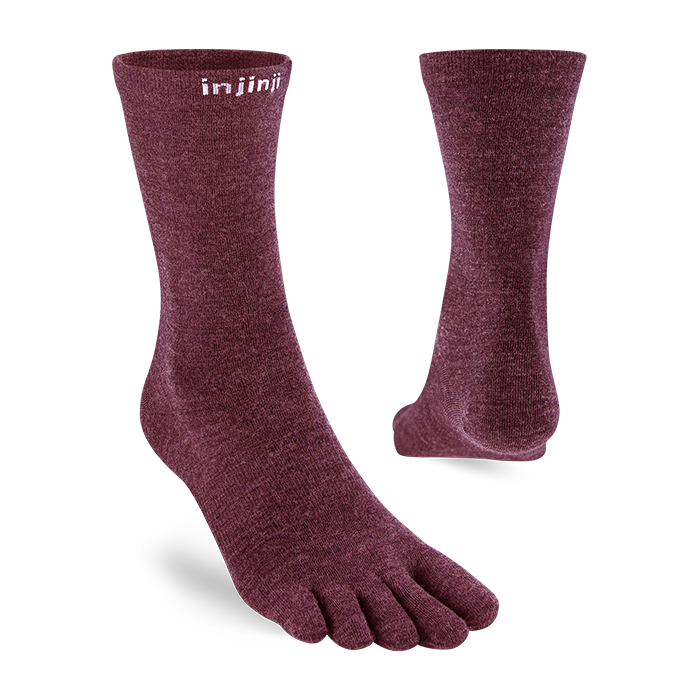Injinji Liner Crew Merino Wool - garnet