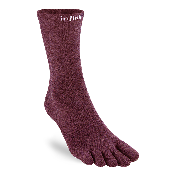 Injinji Liner Crew Merino Wool - garnet