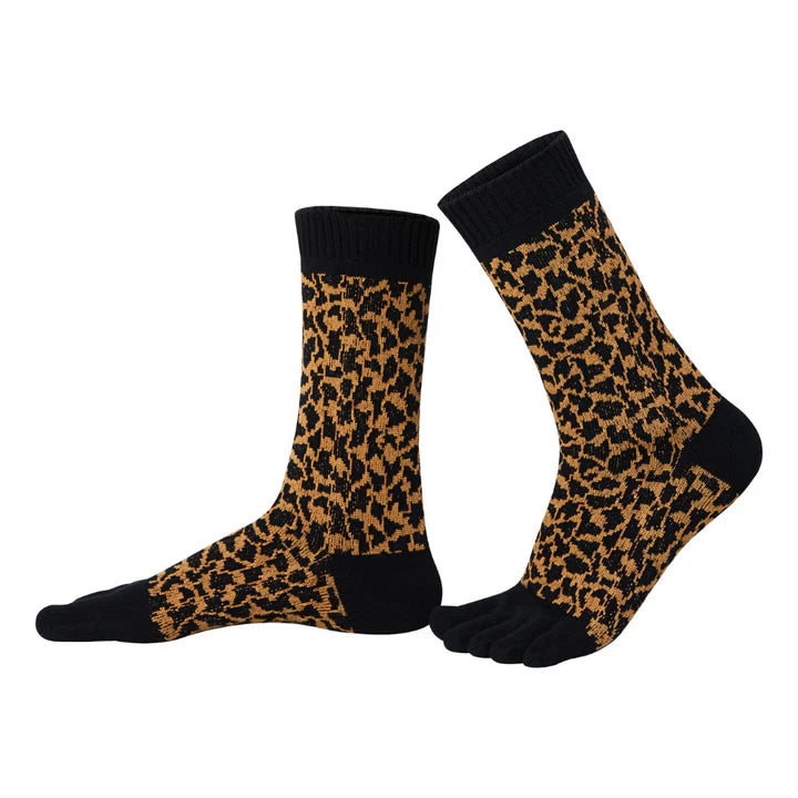 Knitido Zehensocken Trailer Garden Leopard - schwarz/braun
