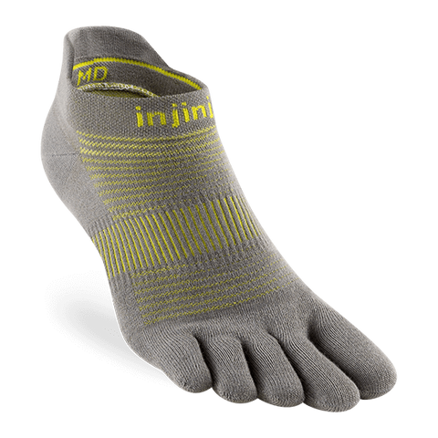 Injinji Run Lightweight No-Show - neon silver