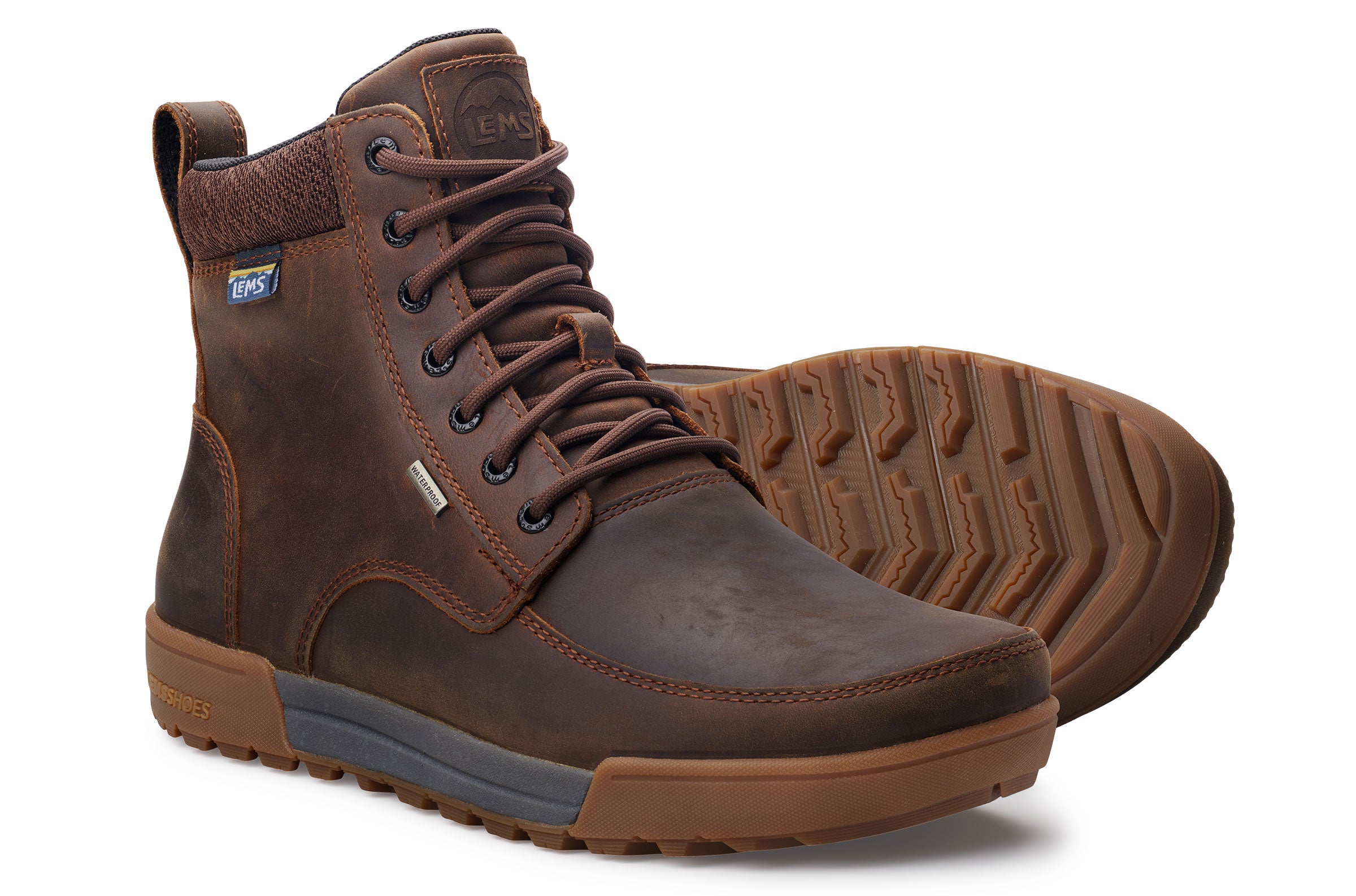 Lems Boulder Boot Summit Waterproof - rugged bark