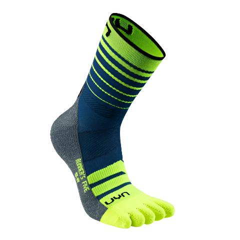 UYN Runner´s Five Socks -  blue/yellow fluo