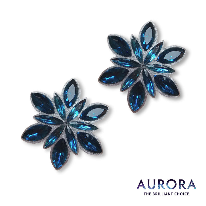 Lovely Flowers Clips Blue Zirkon für Lonnies