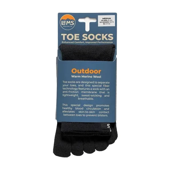 Lems Zehensocken Outdoor Crew - black