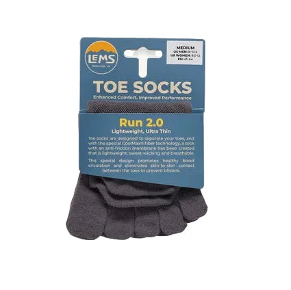 Lems Zehensocken Run No-Show - dark grey
