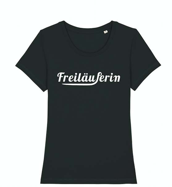 Freiläufer T-Shirt "Freiläuferin" - schwarz - Größe L