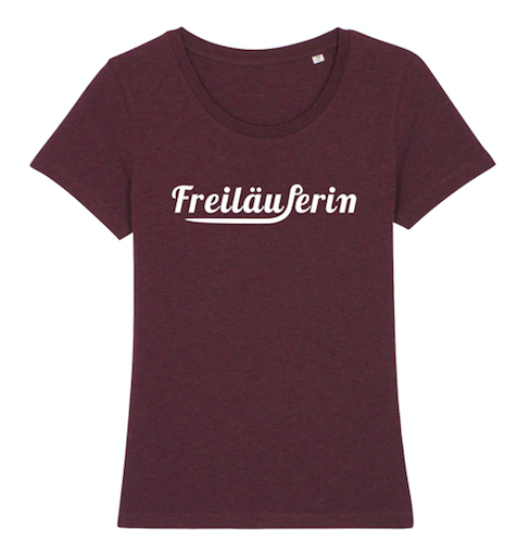 Freiläufer T-Shirt "Freiläuferin" - heather grape red - Größe XL